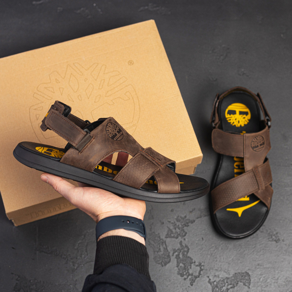 Мужские кожаные сандалии  Brown Київ - зображення 9