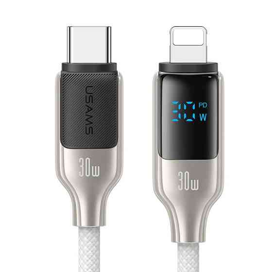 Дата кабель Usams US-SJ741 Digital Display HX Ser. Type-C to Lightning 30W (1.2m) Херсон