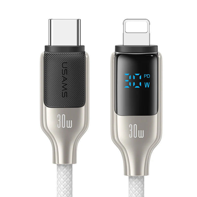 Дата кабель Usams US-SJ741 Digital Display HX Ser. Type-C to Lightning 30W (1.2m) Херсон - зображення 1