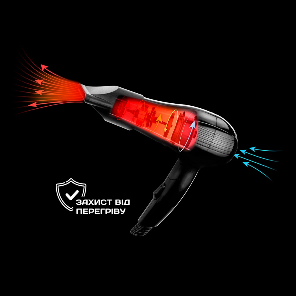 Фен Liberton LHD-6101 850 Вт черный Київ - зображення 7