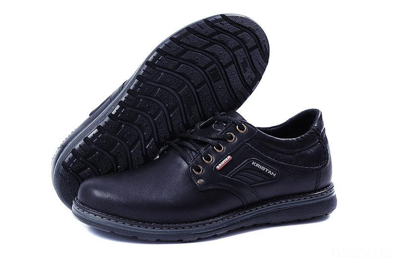 Мужские кожаные туфли Kristan black Київ - зображення 4