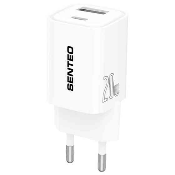 Мережевий зарядний пристрій Senteo S-03 USB-A/USB-C PD3.0&QC3.0 20W White Харьков