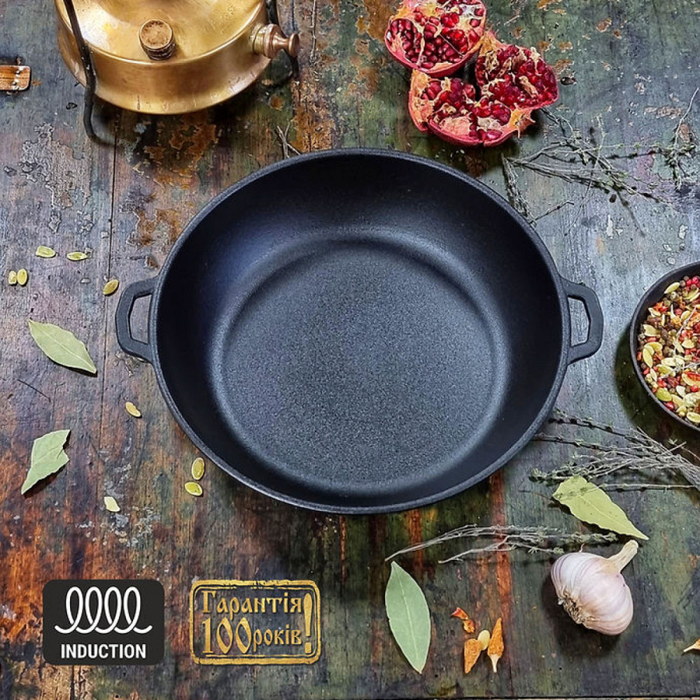 Сковорода чугунная Maysternya с двумя ручками 28см Т104 Одеса - зображення 8