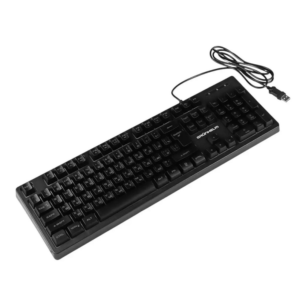 Клавиатура компьютерная проводная игровая Grunhelm KB-610WD 1.5 м черная Київ - зображення 5