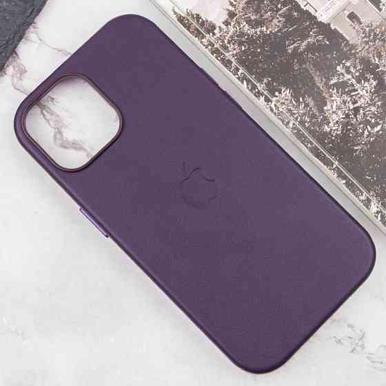 Кожаный чехол Leather Case (AAA) with MagSafe and Animation для Apple iPhone 15 (6.1") Херсон
