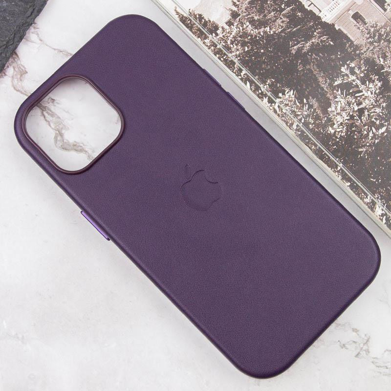 Кожаный чехол Leather Case (AAA) with MagSafe and Animation для Apple iPhone 15 (6.1") Херсон - зображення 2