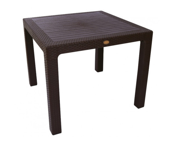 Стіл Олаф пластиковий ротанг 90*90 коричневий Дніпро - зображення 1