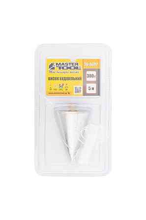Отвес строительный MASTERTOOL металлический конусный 300 г шнур L 5 м 30-0602 Харьков