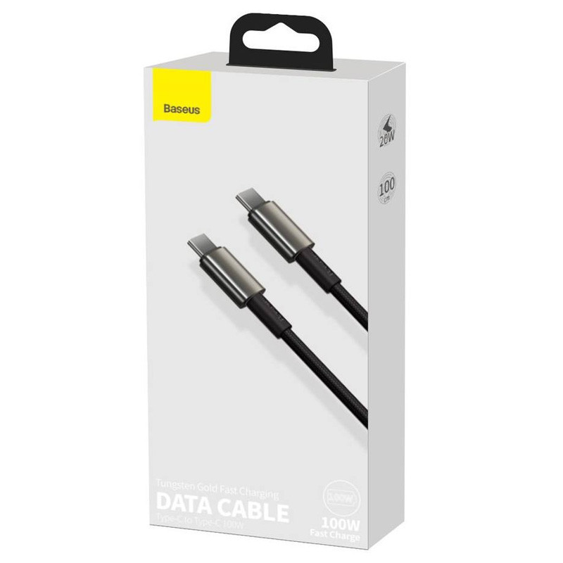 Дата кабель Baseus Tungsten Gold Type-C to Type-C Cable 100W (1m) (CATWJ-01) Херсон - зображення 4