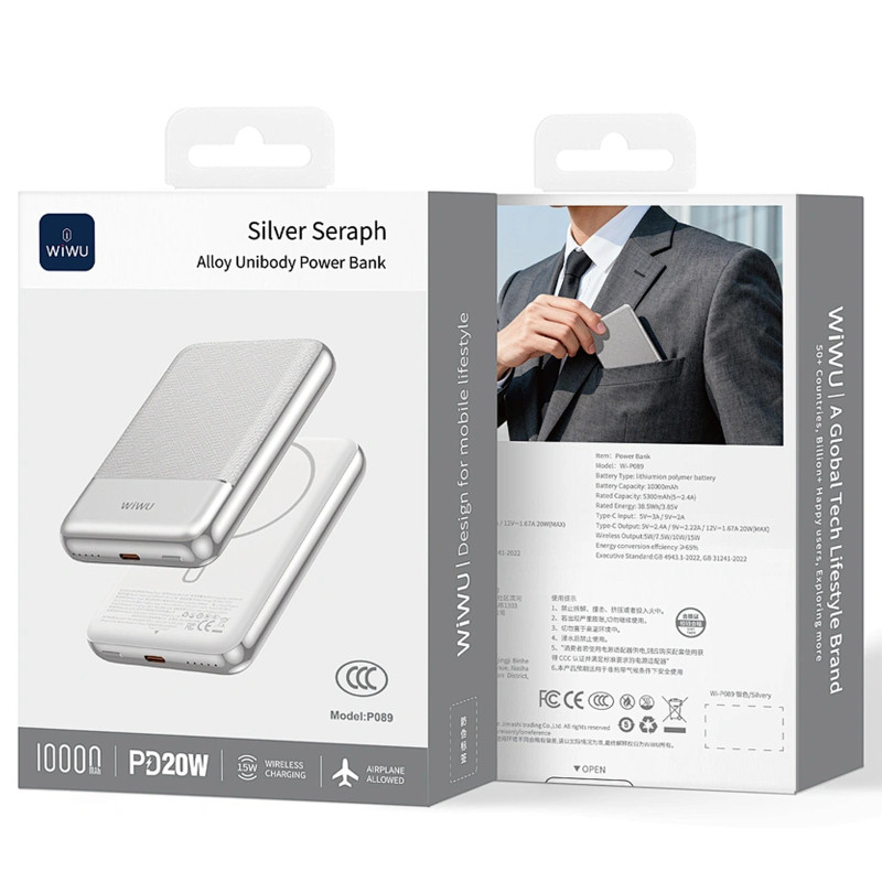 Портативное ЗУ Power Bank WIWU P089 Seraph PD20W с БЗУ 10000 mAh Херсон - зображення 4