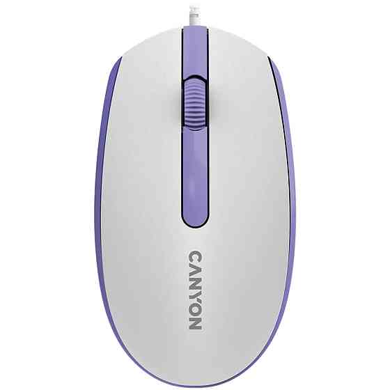 Мышь компьютерная проводная Canyon M-10 White Lavender CNE-CMS10WL лиловая Киев
