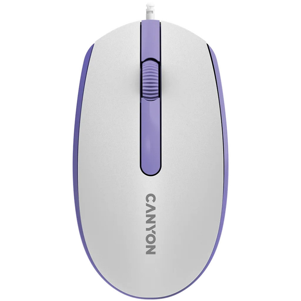 Мышь компьютерная проводная Canyon M-10 White Lavender CNE-CMS10WL лиловая Киев - изображение 1