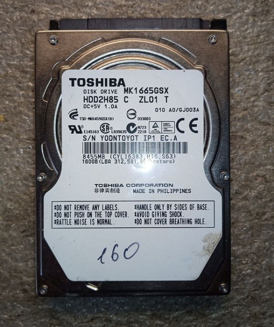 Жорсткий диск Toshiba 160 Gb 2.5 Київ - зображення 1