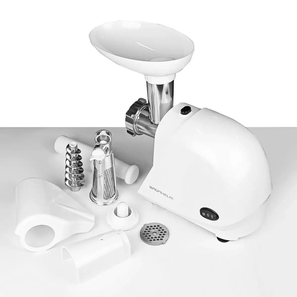 Мясорубка электрическая Grunhelm AMG143WJ 1400 Вт белая Київ - зображення 3