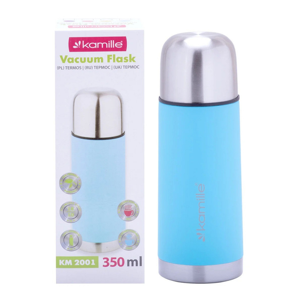 Термос Kamille из нержавеющей стали с прорезиненным покрытием 350 мл Одеса - зображення 4