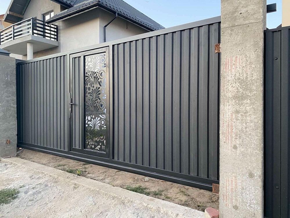 Відкатні ворота з профнастилу Ивано-Франковск - изображение 3