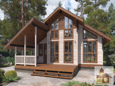 Проект дерев'яного будинку з терасою на продаж від Закарпат Зруб-Буд — якість і комфорт Одеса - зображення 1