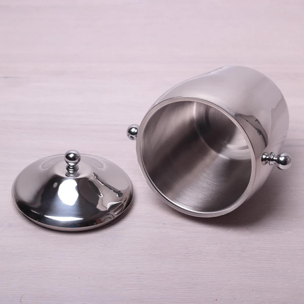 Ведро для льда и шампанского Kamille с крышкой из нержавеющей стали 1200 мл Одеса - зображення 6