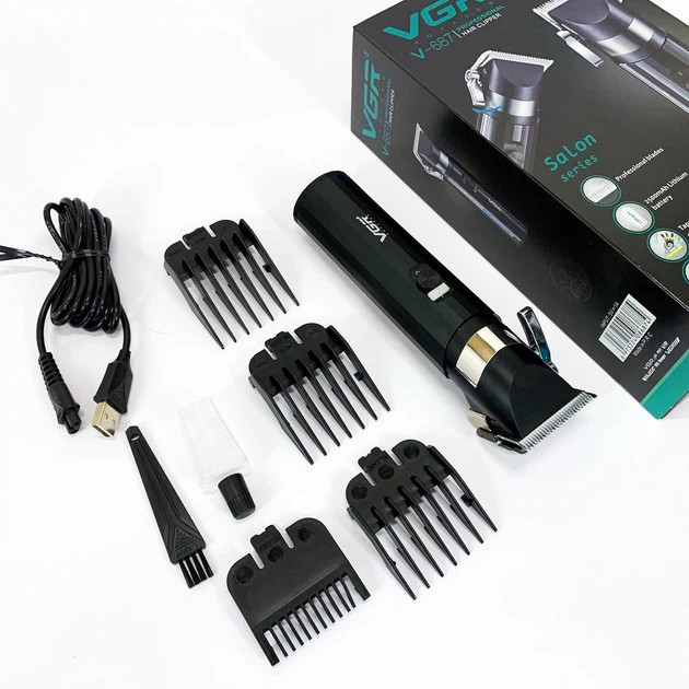 Машинка для стрижки аккумуляторная VGR V-687 10 Вт черная Київ - зображення 6