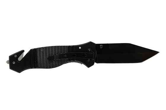 Нож складной MASTERTOOL "ELMAX" 207х37х16 мм черное нержавеющее лезвие алюминиевая рукоятка стропоре Харків