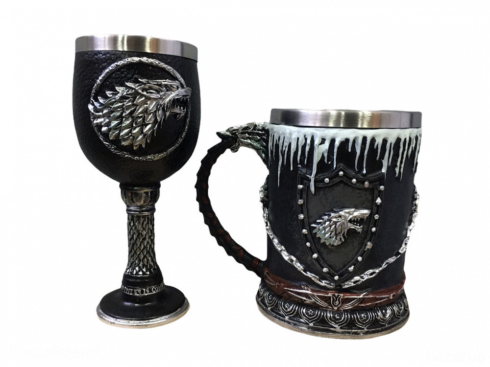 Подарочный Набор Кружка Чашка Бокал 3D Игра Престолов Game Of Thrones Winter Is Coming Stark Старк Київ - зображення 5