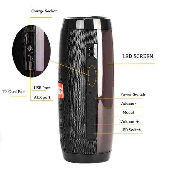 Колонка портативная Bluetooth T&G TG157 black черная Київ