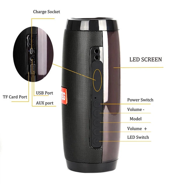 Колонка портативная Bluetooth T&G TG157 black черная Киев - изображение 6