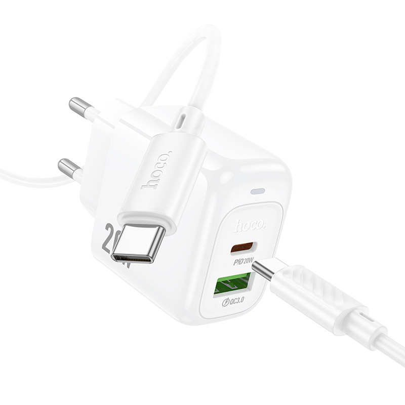 СЗУ Hoco CS54A Surplus PD20W+QC3.0 (1USB-A/1C) + кабель Type-C to Type-C Херсон - изображение 4