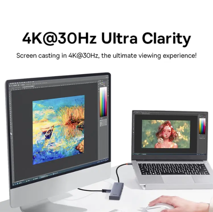 Концентратор/хаб/док станція Baseus 5 in 1 Type-C, USB 3.0, HDMI 4К Київ - зображення 9
