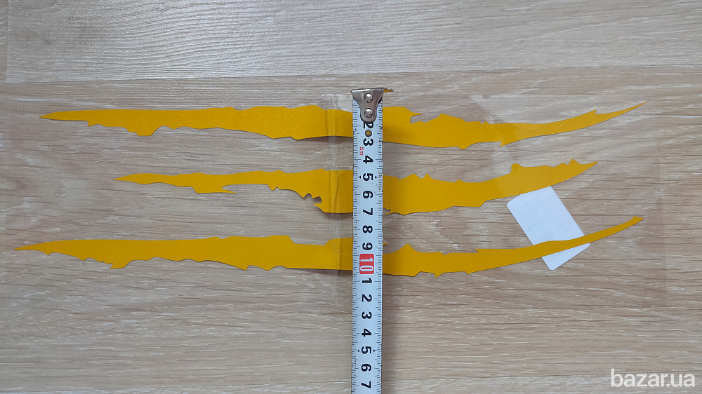 Наклейка на авто в виде Царапины Когтем Жёлтый Борисполь - изображение 6