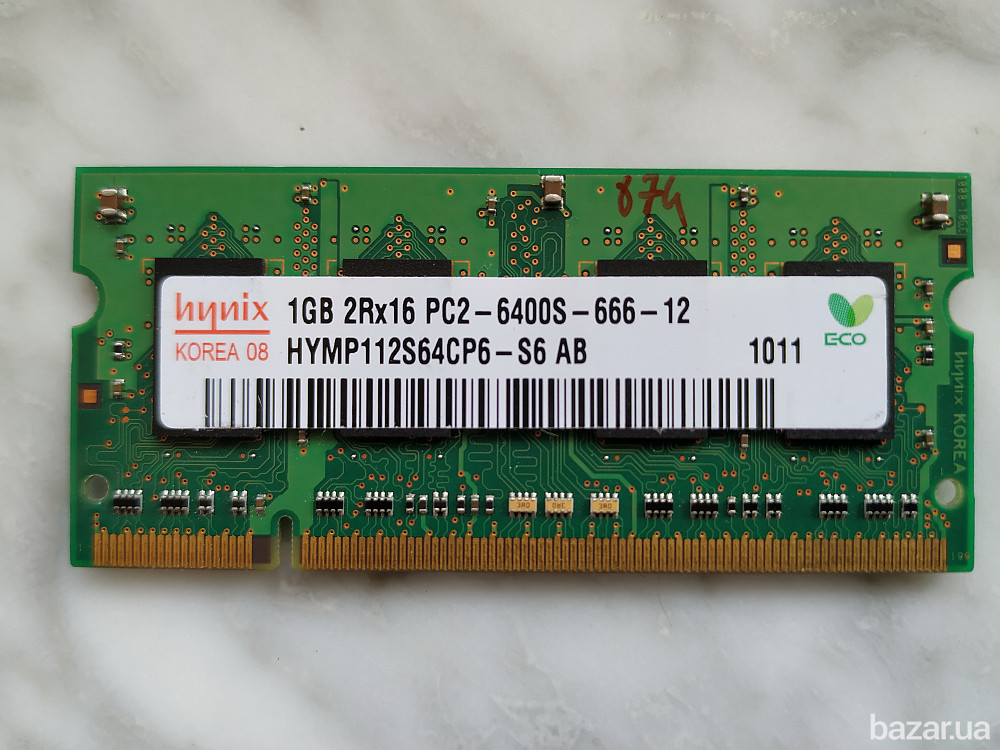 Оперативна пам'ять для ноутбука Hynix SODIMM DDR2-800 1gB PC2-6400 Київ - зображення 1
