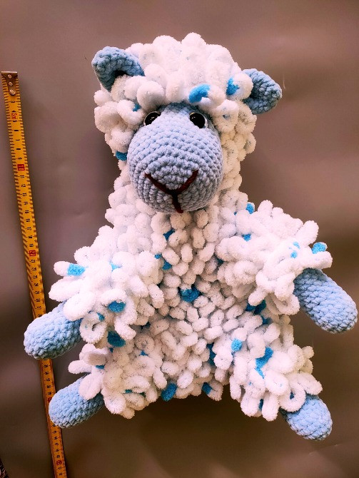 Іграшка м'яка в'язана овечка баранчик велика 45 см ручна робота подарунок Нововолынск - изображение 2