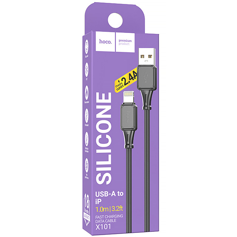 Дата кабель Hoco X101 Assistant USB to Lightning 2.4A (1m) Херсон - зображення 2