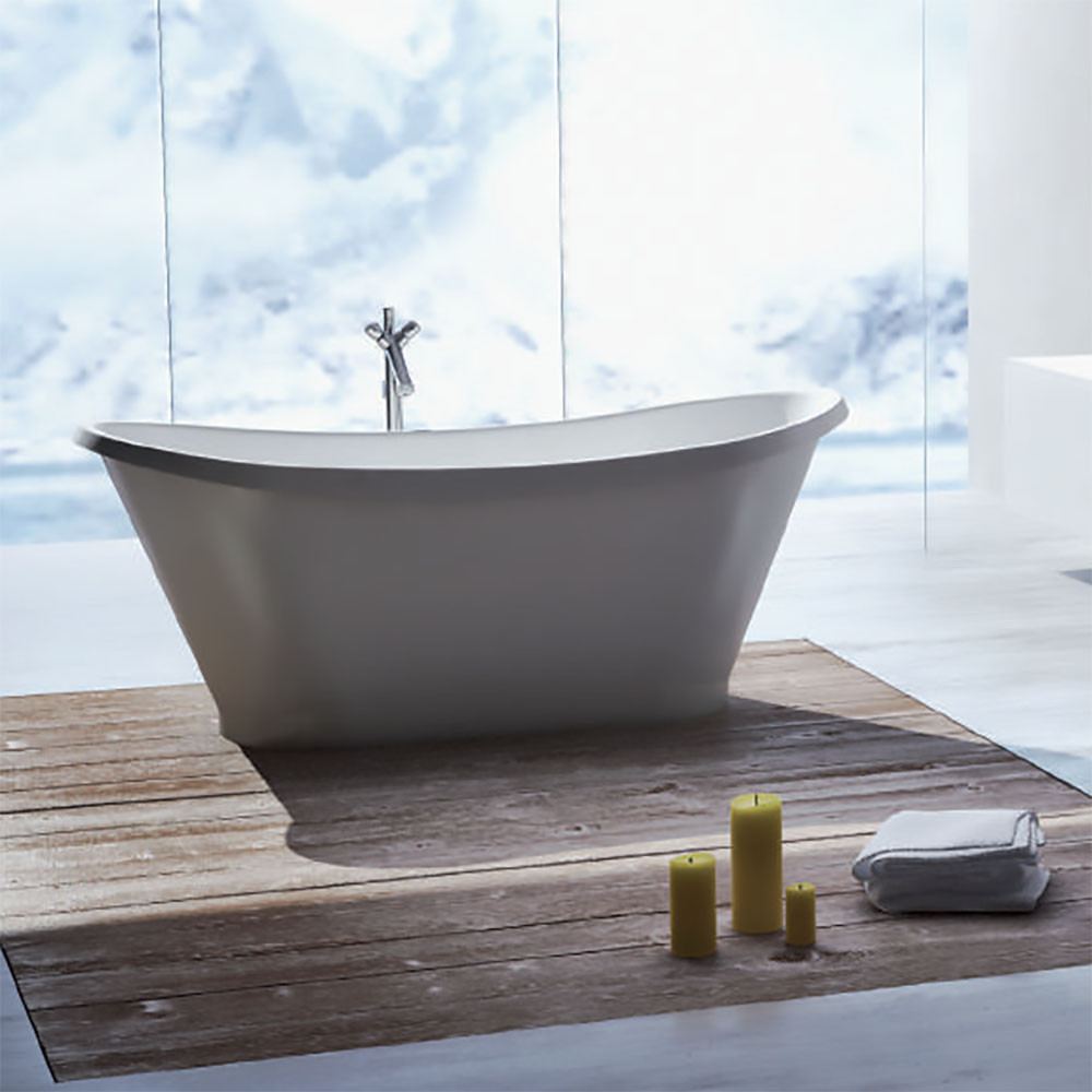 Ванна окремостояча зі штучного каменю PIA біла глянсова P_W_070_05_1607. Хмельницький - зображення 3