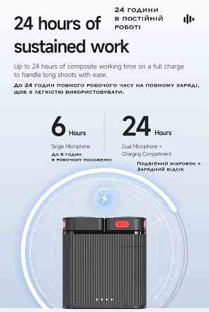 Продам новый беспроводной двойной петличный микрофон H01 Type-C + iOS с шумоподавлением и кейсом Київ