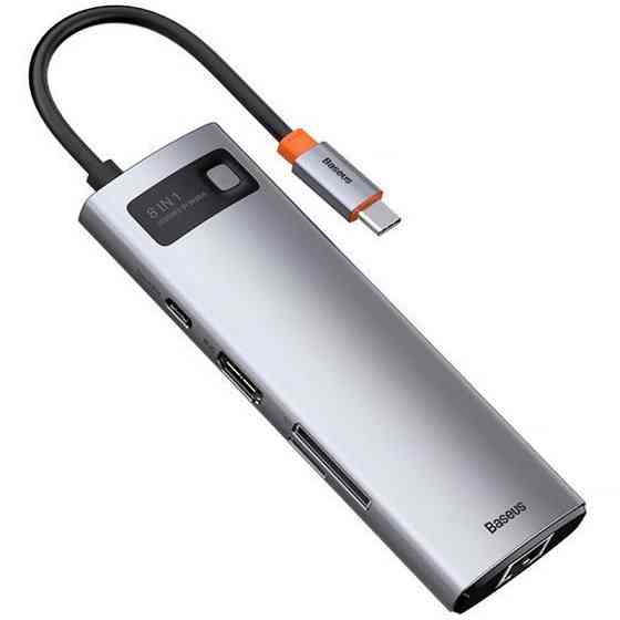 Переходник HUB Baseus Metal Gleam Series 7-Port (Type-C to HDMI+USB3.0*3+PD+RJ45) (B0003070) Херсон