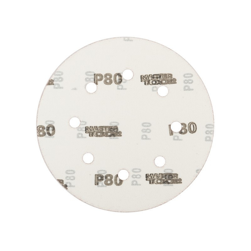 Круг шлифовальный на липучке MASTERTOOL 180 мм/8 отв P80 набор 5 шт 08-1808-H Харків - зображення 2