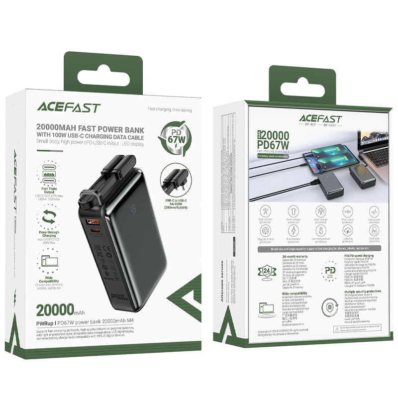 Портативное ЗУ Power Bank Acefast M4 PD67W 20000 mAh Херсон - зображення 6