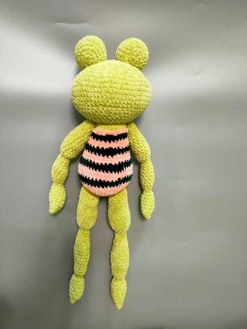 Жабка весела зелена велика м'яка в'язана іграшка 52 см плюшева сувенір ручна робота hand made Нововолинськ - зображення 4