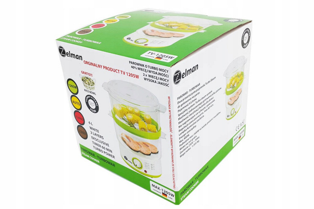 Пароварка электрическая Turbo TV-1205W 1200 Вт Киев - изображение 4