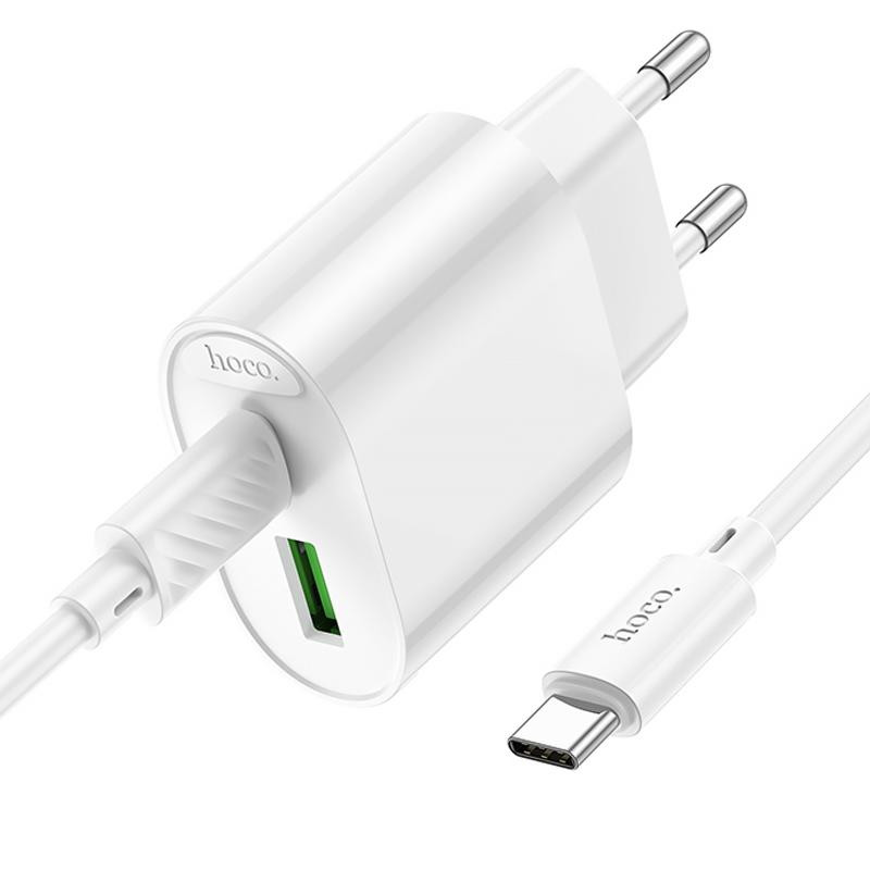 СЗУ Hoco C109A Fighter PD20W+QC3.0 (1USB-A/1C) + кабель Type-C to Type-C Херсон - изображение 3