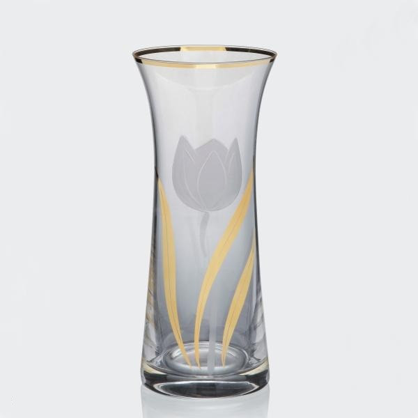 Ваза Bohemia Золотий тюльпан 82242/27544/350 35.5 см золотиста Київ - зображення 1
