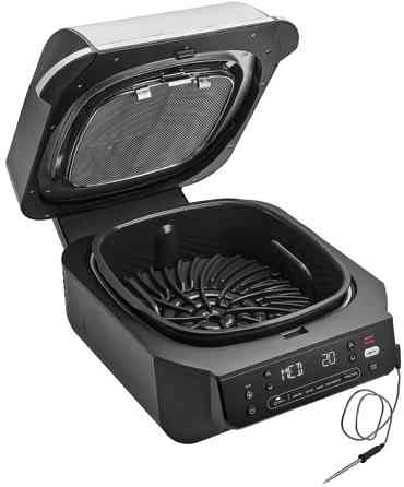 Гриль-барбекю электрический Ninja Foodi Air Grill & Air Fryer с Сooking probe EG351EU 1760 Вт серебр Киев