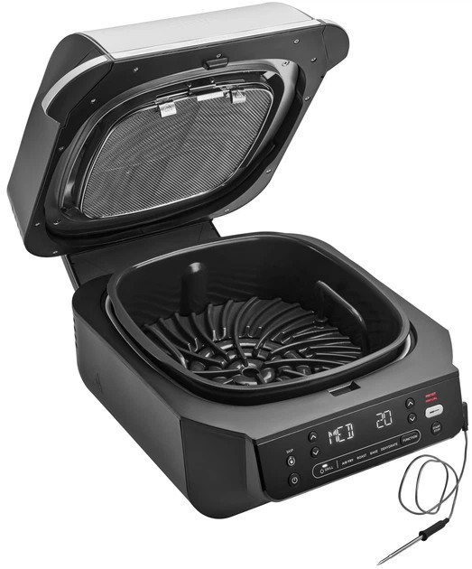 Гриль-барбекю электрический Ninja Foodi Air Grill & Air Fryer с Сooking probe EG351EU 1760 Вт серебр Киев - изображение 2