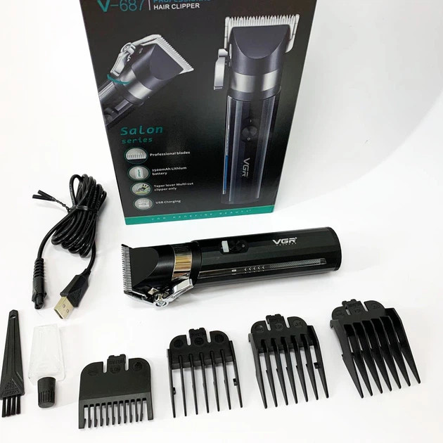 Машинка для стрижки аккумуляторная VGR V-687 10 Вт черная Київ - зображення 7