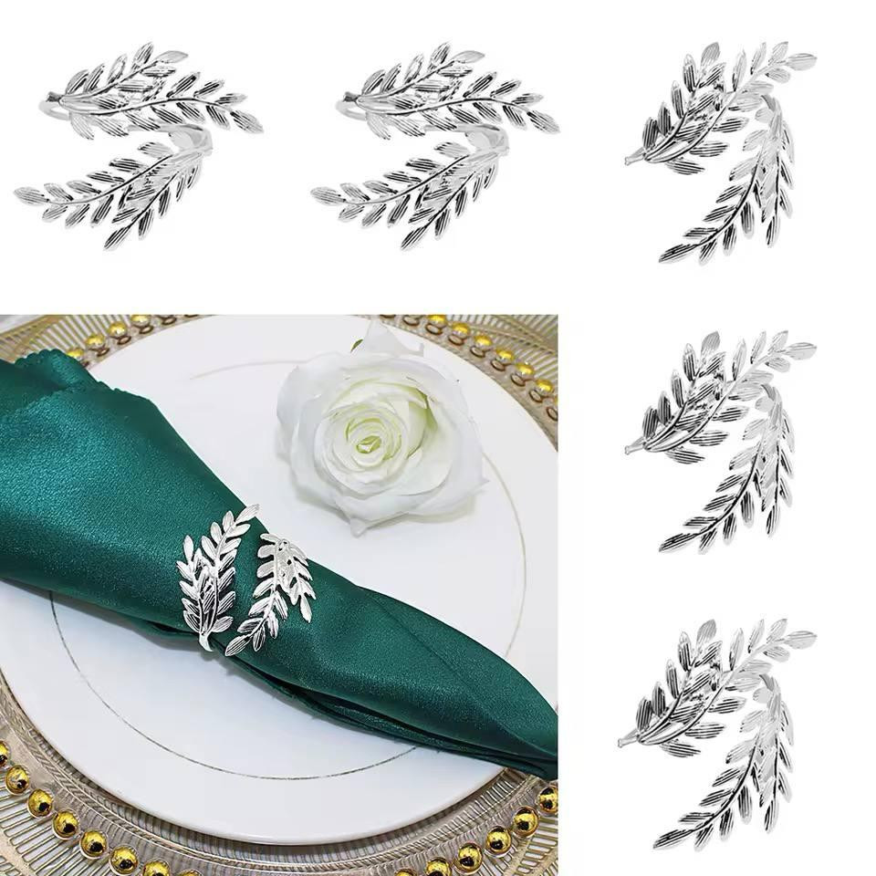 Набор колец для салфеток Leeseph Листья Silver 6 шт Одесса - изображение 1