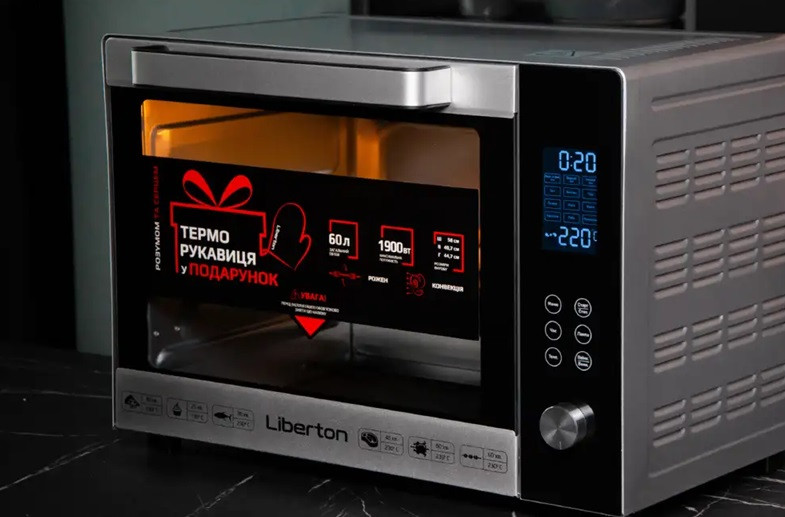 Электропечь Liberton LEO-601E Silver 60 л серебристая Київ - зображення 10