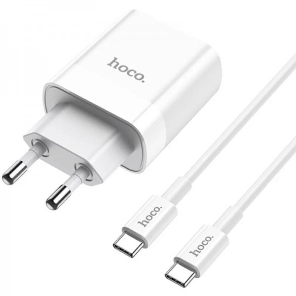 Мережевий зарядний пристрій Hoco C80A 2 USB 3.1A Type C White Харків - зображення 1