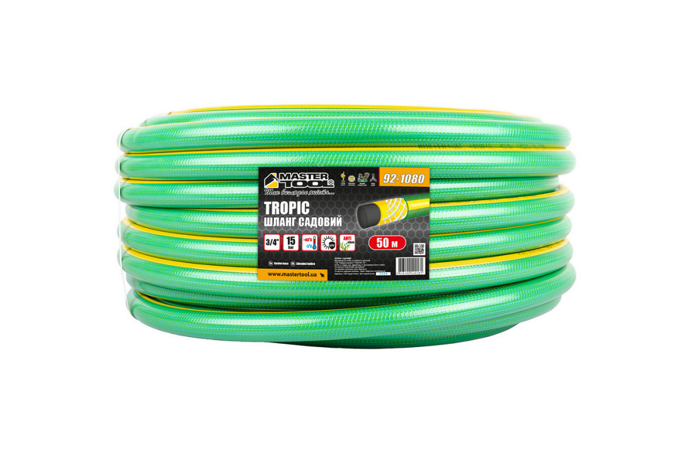 Шланг садовый для полива MASTERTOOL "TROPIC" ¾" 50 м зеленый 92-1080 Харків - зображення 2