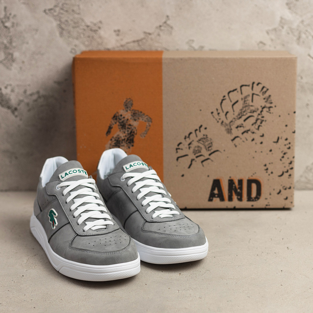 Мужские кожаные кроссовки Baseshot Grey Киев - изображение 11